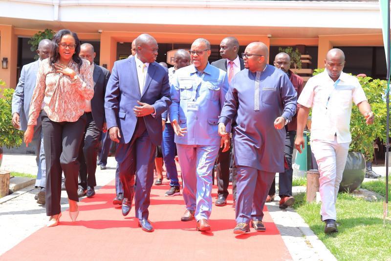 File image of Deputy President Rigathi Gachagua with Susan Kihika, Zachariah Njeru and Charles Hinga.